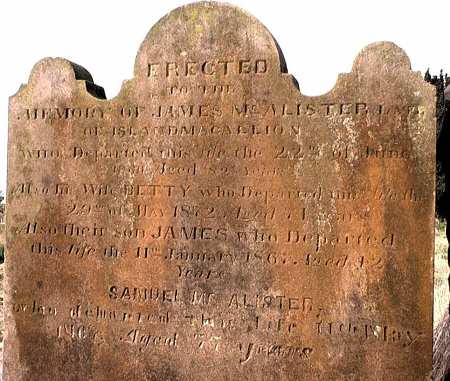 Billy Parish Churchyard McAlister gravestone