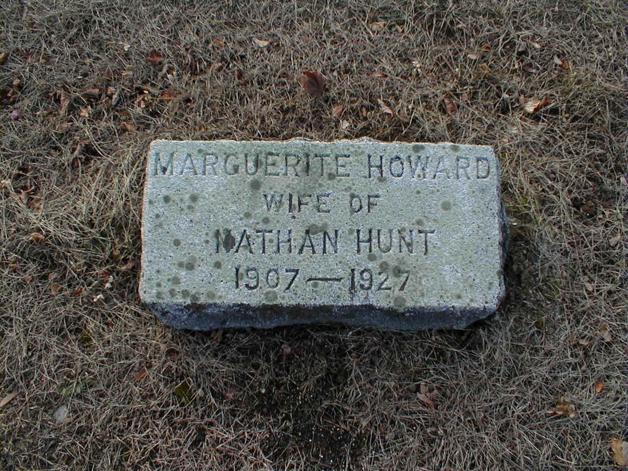 Marguerite (Howard) Hunt - footstone